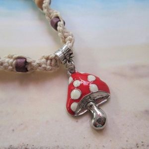 Mushroom charm necklace